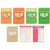 Genki Textbook and Workbook 1 , 2 , Answer Key ( Third Edition) , Hiragana and Sentences Chart