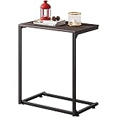 WLIVE C Shaped End Table for Couch, A-Grey Side Table for Living Room, Bedroom, Home Office, Couch Table for Small Spaces