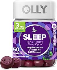 OLLY Sleep Gummy, Occasional Sleep Support, 3 mg Melatonin, L-Theanine, Chamomile and Lemon Balm Extracts, Sleep Supplement, 