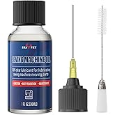 SMAPHY Sewing Machine Oil with needle tip and dual-ended brush, clear machine oil for lubrication of all sewing machine movin