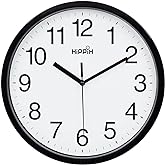 Yoobure 10 Inch Silent Quartz Decorative Wall Clock Non-Ticking Classic Digital Clock Battery Operated Round Easy to Read Hom