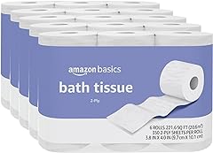 Amazon Basics 2-Ply Toilet Paper, 30 Rolls = 120 Regular Rolls, 350 Sheets, (Pack of 30), Unscented