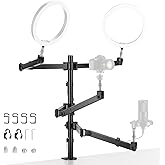 NEEWER Desktop Camera Stand, Overhead Phone Webcam Mount Stand with 4 Flexible Articulating Arms, 3/8" 1/4" 5/8" Screws for M