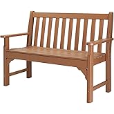 VINGLI Outdoor Bench Garden Bench Waterproof HDPE Porch Bench, Poly Lumber Patio Bench with 800 lbs Weight Capacity, Rot-Proo