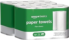 Amazon Basics 2-Ply Flex-Sheets Paper Towels, 12 Basics Rolls = 32 Regular Rolls, Everyday Value with 150 Sheets per Roll