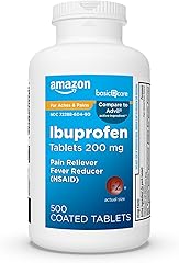 Amazon Basic Care Ibuprofen Tablets 200 mg, Pain Reliever/Fever Reducer, Body Aches, Headache, Arthritis Pain Relief and More