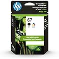 HP 67 Black/Tri-color Ink Cartridges (2 Pack) | Works with HP DeskJet 1255, 2700, 4100 Series, HP ENVY 6000, 6400 Series | El