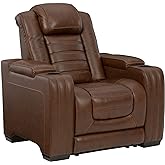 Signature Design by Ashley Backtrack Power Recliner with Adjustable Headrest, Dark Brown