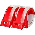 2-Pack Clear Packing Tape with Dispenser -2.7mil x 1.88" x 55Y Heavy Duty Packing Tape for Moving Boxes-Moving Tape Strong Ad