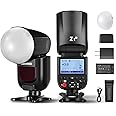 NEEWER Z1-C TTL Round Head Flash Speedlite for Canon with Magnetic Dome Diffuser, 76Ws 2.4G 1/8000s HSS Speedlight, 10 Levels