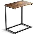 Pipishell C Shaped End Table 27 inches High, Side Table for Couch Slide Under, C Table Sofa Side End Table for Living Room