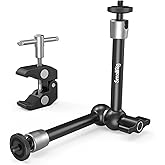 SMALLRIG Clamp w/ 1/4" and 3/8" Thread and 9.8 Inches Adjustable Friction Power Articulating Magic Arm with 1/4" Thread Screw