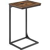VASAGLE C-Shaped End Table, Side Table for Sofa, Couch Table with Metal Frame, Small TV Tray Table for Living Room, Bedroom, 