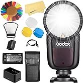 Godox V1 V1-C V1C Round Head Camera Flash for Canon Flash Speedlite Speedlight Light,76Ws 2.4G TTL1/8000 HSS,480 Full Power S