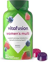 Vitafusion Womens Multivitamin Gummies, Berry Flavored Daily Vitamins for Women With Vitamins A, C, D, E, B-6 and B-12, Ameri