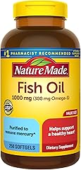 Nature Made Fish Oil 1000 mg Softgels, Fish Oil Supplements, Omega 3 Fish Oil for Healthy Heart Support, Omega 3 Supplement w