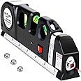 Laser Level Line Tool, Multipurpose Laser Level Kit Standard Cross Line Laser leveler Beam Tool with Metric Rulers 8ft/2.5M f