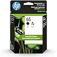 HP 65 Black/Tri-color Ink Cartridges (2-pack) | Works with HP AMP 100 Series, HP DeskJet 2600, 3700 Series, HP ENVY 5000 Seri
