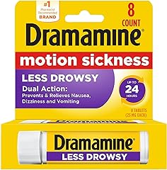 Dramamine Motion Sickness Relief Less Drowsey Formula, 8 Count