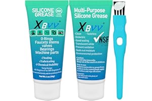 XBVV Silicone Lubricating Grease for Plumber Faucet Rubber Washers Valve O Ring 2-Pack 1 oz Tube with Brush