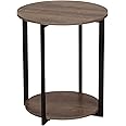 Household Essentials Wooden Side End Table with Storage Shelf | Ashwood