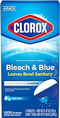 Clorox Ultra Clean Toilet Tablets Bleach & Blue, Rain Clean, 4 Ct (Package May Vary)