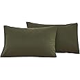 Ecocott 100% Natural Cotton Pillowcases King Size Avocado Green 2 Pack Pillow Cases with Envelope Closure (King, 20"x36")