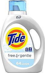 Tide Free & Gentle, Liquid Laundry Detergent Soap, Unscented, Hypoallergenic for Sensitive Skin and Free of Dyes, HE Compatib