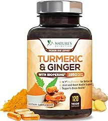 Turmeric Curcumin with BioPerine & Ginger 95% Curcuminoids 1950mg - Black Pepper Extract for Max Absorption, Nature's Joint S