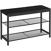HOOBRO Shoe Bench, 3-Tier Shoe Rack, Industrial Shoe Organizer Storage Bench, 29.5 inches Entry Bench with Mesh Shelves, for 