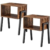 HOOBRO Nightstands Set of 2, Stackable End Table, Side Table, Bedside Tables with Open Storage Shelf, for Bedroom, Living Roo