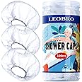 LEOBRO Disposable Shower Caps, 100PCS Shower Caps, Shower Cap for Women Waterproof, Disposable Clear Plastic Shower Cap for W