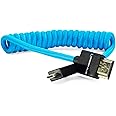 KONDOR BLUE 4K Micro HDMI to HDMI Thin Short Coiled Braided Cable for On-Camera Monitors, Capture Cards + More | 4K/60hz | 18