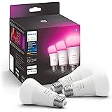 Philips Hue A19 LED Smart Light Bulb - White and Color Ambiance - 60W Indoor Light Bulb - Control with Hue App - Works with A