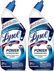 Lysol Power Toilet Bowl Cleaner Gel, For Cleaning and Disinfecting, Stain Removal, 24 Fl oz (2-pack),Packaging may vary