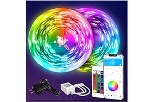 DAYBETTER LED Strip Lights 130ft (2 Rolls of 65.6ft), Color Changing Lights Strip for Bedroom, Desk, Indoor, Room Bedroom, Gi