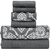 Modern Threads Amaris 6-Piece Reversible Yarn Dyed Jacquard Towel Set - Bath Towels, Hand Towels, & Washcloths - Super Absorb