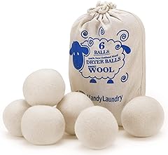 Wool Dryer Balls - Natural Fabric Softener, Reusable, Reduces Clothing Wrinkles and Saves Drying Time. The Large Dryer Ball i