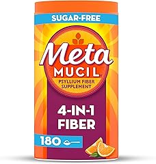 Metamucil 4 in 1 Daily Fiber Supplement Powder, Fiber Powder for Digestive Health and Regularity*, Sugar-Free, Orange, Natura