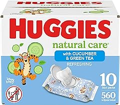 Huggies Natural Care Refreshing Baby Wipes, Hypoallergenic, Scented, 10 Flip-Top Packs (560 Wipes Total), Packaging May Vary