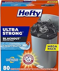 Hefty Ultra Strong 13 Gallon Trash Bags, Black Tall Kitchen Trash Bags 13 Gallon Size, Break Resistant Drawstring Enclosure, 