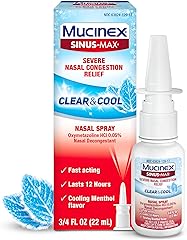 Mucinex Sinus-Max Nasal Spray Decongestant, 12 Hour Over-The-Counter Medication Nose Spray for Sinus Relief, Nasal Decongesta