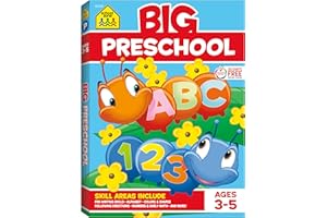 School Zone Big Preschool Workbook: Kids Learning Skills Ages 3 to 5, Handwriting, ABCs, Phonics, Early Math & Numbers, Color