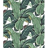 Meihodan Tropical Palm Leaf Peel and Stick Wallpaper Green Banana Leaves Self Adhesive Wall Paper Removable Contact Paper for