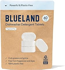 BLUELAND Dishwasher Detergent Tablet Refill 60 Count- Plastic-Free & Eco Friendly Alternative to Liquid Pods or Sheets - Natu