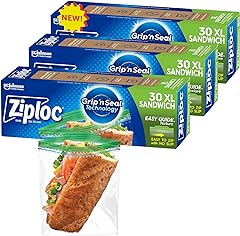 Ziploc XL Sandwich and Snack Bags, Storage Bags for On the Go Freshness, Grip 'n Seal Technology for Easier Grip, Open, and C