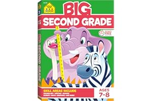 School Zone - Big Second Grade Workbook - 320 Pages, Ages 7 to 8, 2nd Grade, Word Problems, Reading Comprehension, Phonics, M
