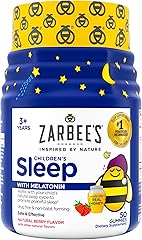 Zarbee's Kids 1mg Melatonin Gummy; Drug-Free & Effective Sleep Supplement for Children Ages 3 and Up; Natural Berry Flavored 