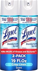 Lysol Disinfectant Spray, Sanitizing and Antibacterial Spray, For Disinfecting and Deodorizing, Crisp Linen, 19 Fl. Oz (Pack 