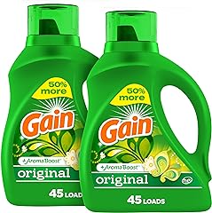 Gain Laundry Detergent Liquid Soap Plus Aroma Boost, Original Scent, HE Compatible, 90 Loads Total, 65 Fl Oz (Pack of 2)